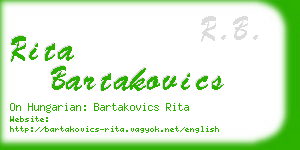 rita bartakovics business card